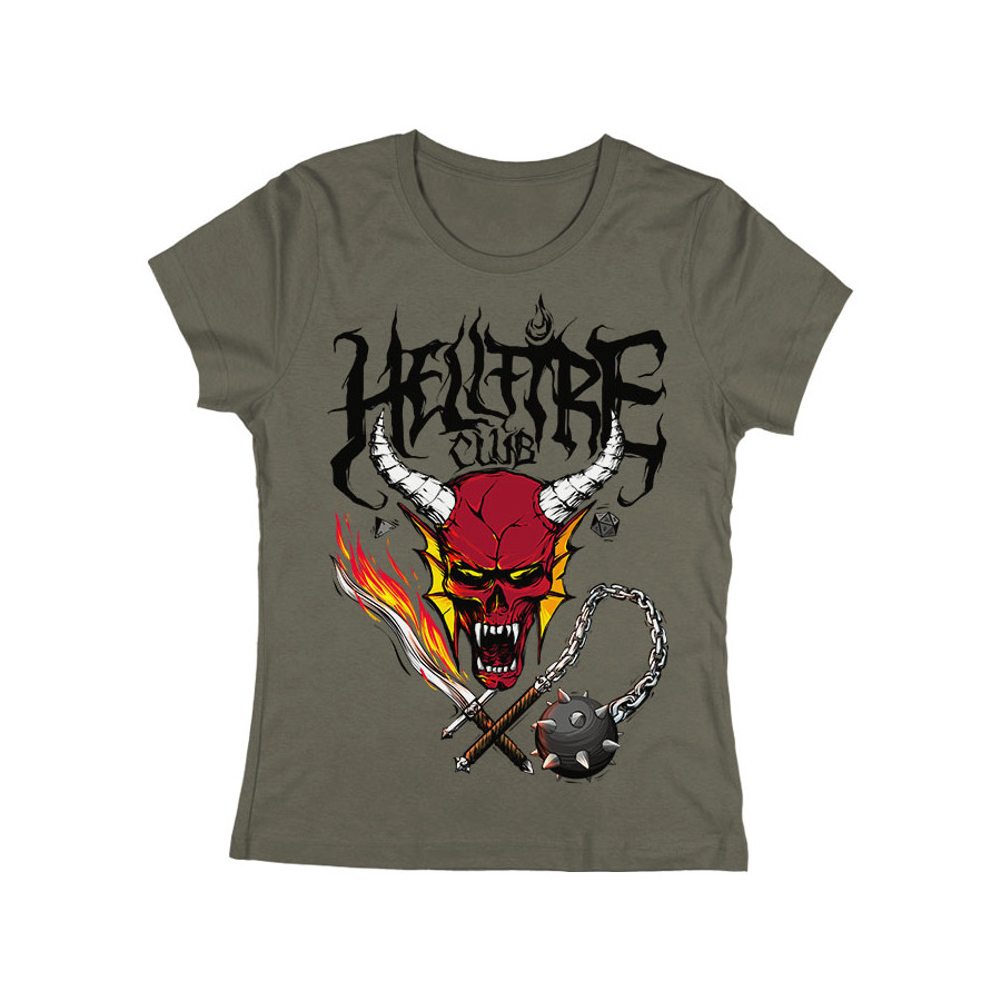Maglietta Donna Hellfire Club – 100% Cotone, Stampa Originale, Made In Germany
