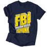 Kép 3/6 - Faszom bánja igyunk FBI férfi póló (Sötétkék)