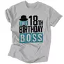 Kép 3/6 - The Birthday Boss férfi póló (Szürke)