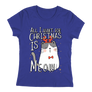 Kép 11/14 - Christmas is meow női póló (Királykék)