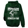 Szeretek bringázni - Trial bike kapucnis pulóver (Forest)