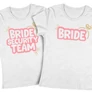 BRIDE SECURITY TEAM - lánybúcsús póló szett (fehér)