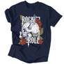 Kép 4/4 - Rock'n'Roll férfi póló (Sötétkék)