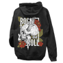 Kép 1/2 - Rock'n'Roll kapucnis pulóver (Fekete)
