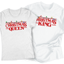 Kép 4/5 - Christmas King/Queen karácsonyi páros póló szett (Fehér)