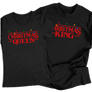 Kép 1/5 - Christmas King/Queen karácsonyi páros póló szett (Fekete)