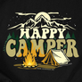 Kép 2/6 - Happy Camper férfi póló (B_Fekete)