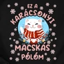 Ez a karácsonyi macskás férfi póló (B_Fekete)