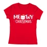Meowy Cristmas női póló (Piros)