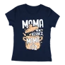 Kép 4/4 - Mama nem kérdez női póló (Sötétkék)