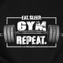 Kép 2/6 - Eat. Sleep. Gym. Repeat. férfi póló (fekete)