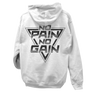 Kép 4/4 - No pain no gain kapucnis pulóver (Fehér)