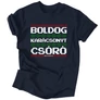 Boldog karácsonyt csóró férfi póló (Sötétkék)