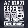 Jobb láb a gázon férfi póló (B_Sötétkék)