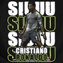 Kép 2/2 - C. Ronaldo Siuuu kapucnis pulóver (B_Fekete)