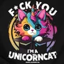 I'm a unicorncat női póló (B_fekete)