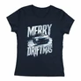 Merry driftmas női póló (Sötétkék)