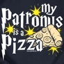 Kép 2/5 - My patronus is a pizza férfi póló (B_sötétkék)