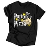 Kép 3/5 - My patronus is a pizza férfi póló (Fekete)