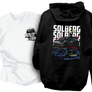 Kép 1/3 - Solberg kapucnis pulcsi és Rally Legend póló szett (Fehér-Fekete)