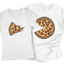 Kép 3/9 - Pizza Love (színes verzió) páros póló szett (Fehér)