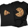 Pizza Love (színes verzió) páros póló szett (Fekete)