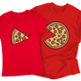 Kép 5/9 - Pizza Love (színes verzió) páros póló szett (Piros)