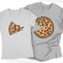 Pizza Love (színes verzió) páros póló szett (Szürke)