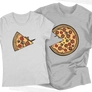 Kép 4/9 - Pizza Love (színes verzió) páros póló szett (Szürke)