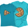 Pizza Love (színes verzió) páros póló szett (Türkizkék)