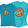 Kép 6/9 - Pizza Love (színes verzió) páros póló szett (Türkizkék)