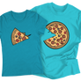 Kép 9/12 - Pizza Love (színes verzió) páros póló szett (Türkizkék)