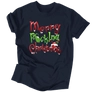 Kép 1/4 - Merry F0cking Christmas férfi póló (Fekete)