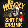 Kép 2/3 - Ho-ho-holy shit i'm drunk női póló (B_Fekete)