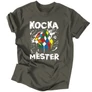 Kocka mester férfi póló (Grafit)