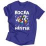 Kocka mester férfi póló (Királykék)
