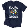 Kocka mester férfi póló (Sötétkék)