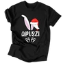 Karácsoyni apa nyuszi férfi póló (Fekete)