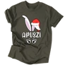 Karácsoyni apa nyuszi férfi póló (Grafit)