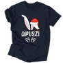 Karácsoyni apa nyuszi férfi póló (Sötétkék)
