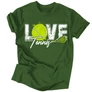 Love Tennis férfi póló (Sötétzöld)