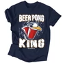 Beer pong King férfi póló (Sötétkék)