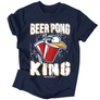 Kép 3/4 - Beer pong King férfi póló (Sötétkék)