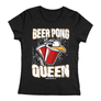 Kép 1/4 - Beer pong Queen női póló (Fekete)