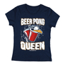 Kép 3/4 - Beer pong Queen női póló (Sötétkék)