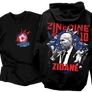Zinedine Zidane tribute kapucnis pulcsi és póló szett (Fekete)