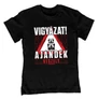 Vigyázat! Ajándék veszély gyerek póló (Fekete)
