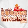 Karácsonyi forrócsokizós női póló (B_Fehér)