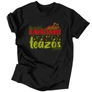 Karácsonyi teázós férfi póló (Fekete)