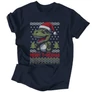 Merry T-Rexmas férfi póló (Sötétkék)